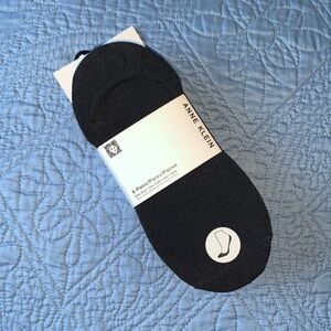 Anne Klein Foot Liners 6 Pair Women’s OS One Size Black Low‎ Cut Sock Poly Blend
